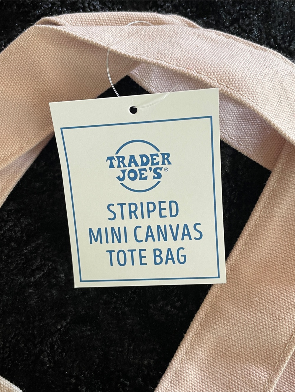 Trader Joe’s Striped Mini Canvas Tote Bag - Pink, Green, Blue, Tan Set of 4 - Picture 8 of 9